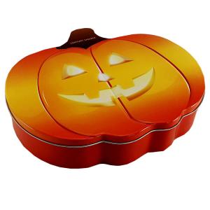 China Pumpkin Shaped Halloween Tin Box Multipurpose Antirust For Chocolate wholesale