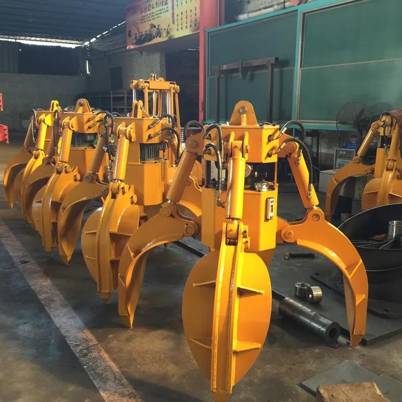 ISO 9001 Yellow Hydraulic Grapple Attachment 20T mini digger log grab