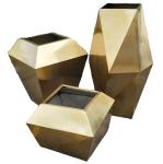 Stainless steel embossed flower pots modern plant planter for decoration