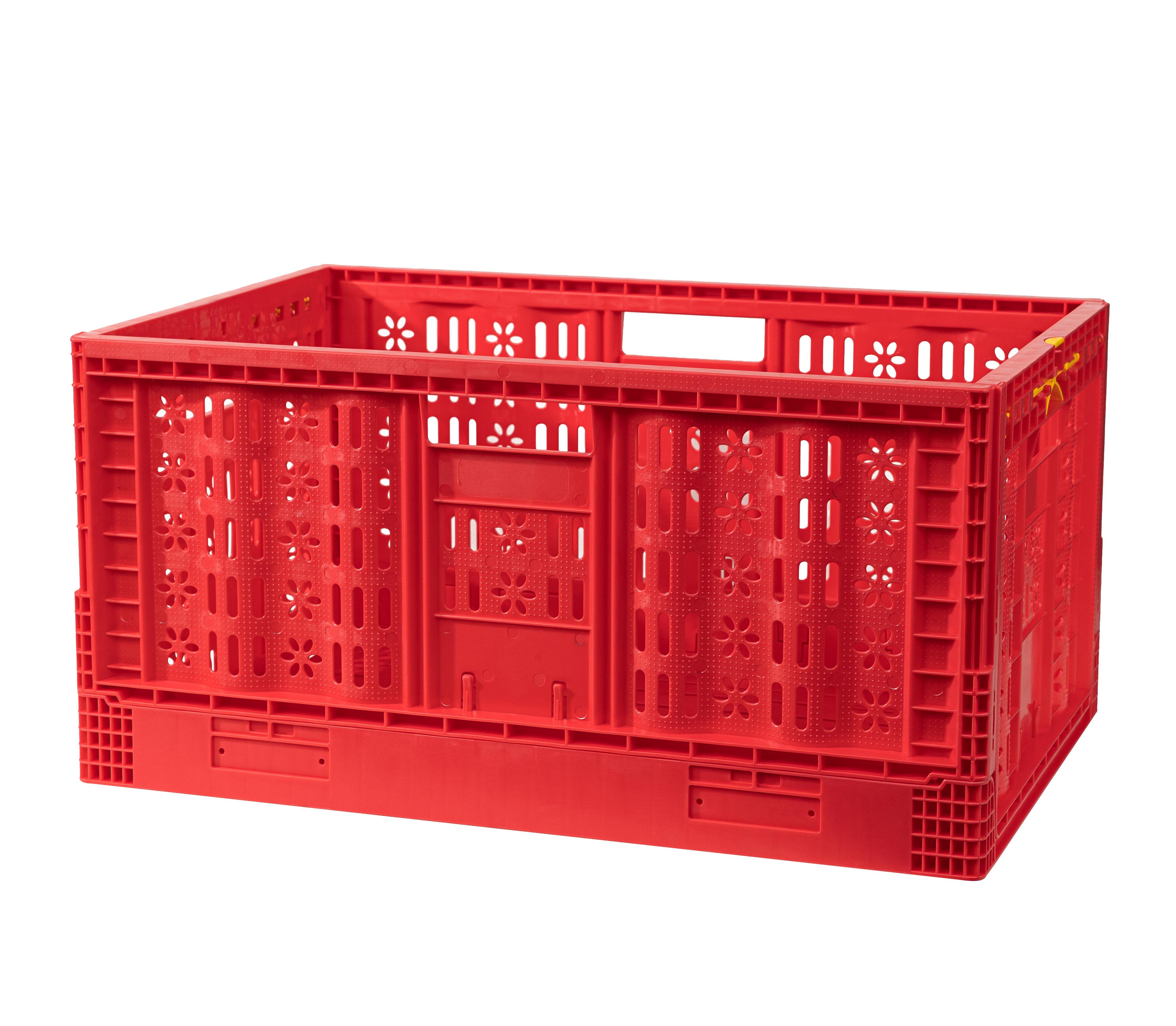 Collapsible Vented Storage Crate 600x400x300mm PP for Transportation and Supermarket