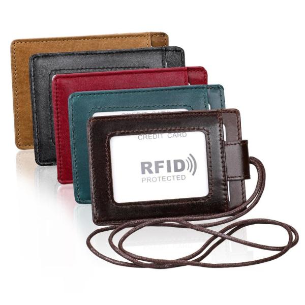 0.05kg 10x7cm Personalised Leather Accessories EN17 RFID Blocking Genuine