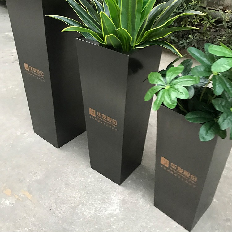 Large outdoor stainless vertical type flower pot rectangle planters