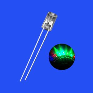 China 5mm RGB Dream Color 1500-2500mcd Flangeless Concave Shape 90 Deg Clear Lens 7 Color Fast Flashing Diode wholesale