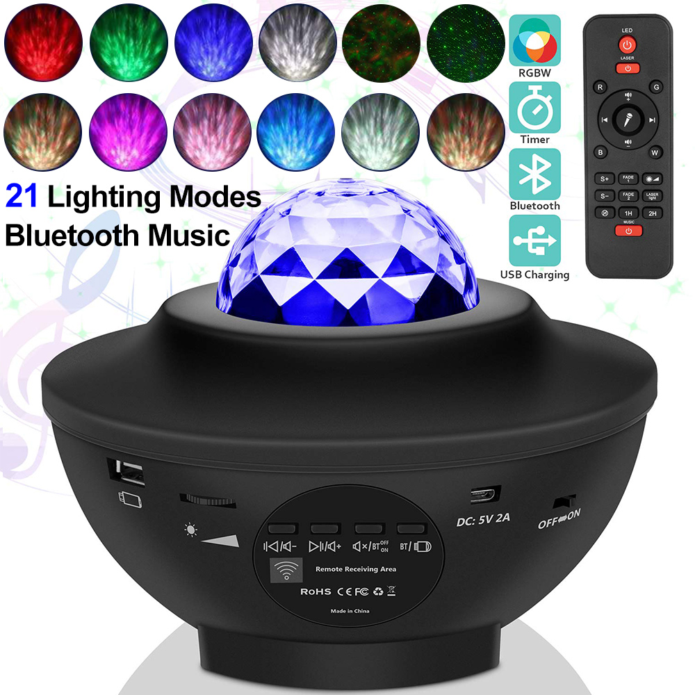 Colorful Starry Sky Galaxy Projector Nightlight Child Blueteeth USB Music Player Star Night Light Romantic Projection Lamp Gifts