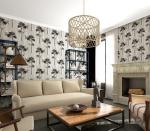 Eco-friendly Suede Wallpaper 0.53*10M Beautiful Tress Living Room Wallcovering