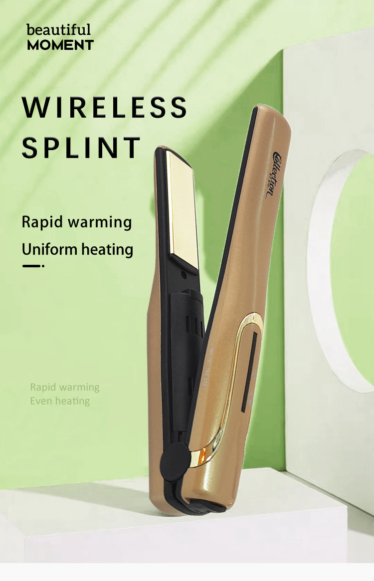 Roll Straight Dual Ceramic Hair Straightening Iron with 2200mah Battery Cell