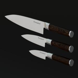 China Cerasteel Knife 3 Set(3.5''paring, 5''utility, 8''santoku ) wholesale