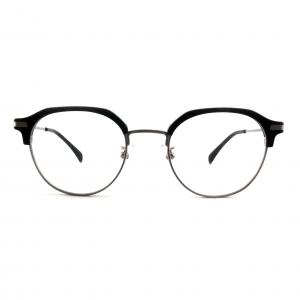 China FP2713 Vintage Round Acetate Metal Glasses Unisex Lightweight Spectacle wholesale
