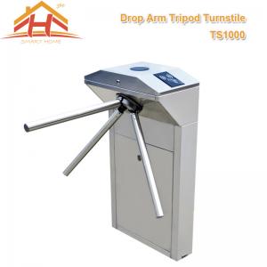 China Biometric Drop Arm Tripod Turnstile Gate RFID Reader And SUS304 Stainless Steel wholesale