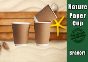 China Hot / Clod Drink Kraft Paper Cups Customized Printing For Ice Cream wholesale