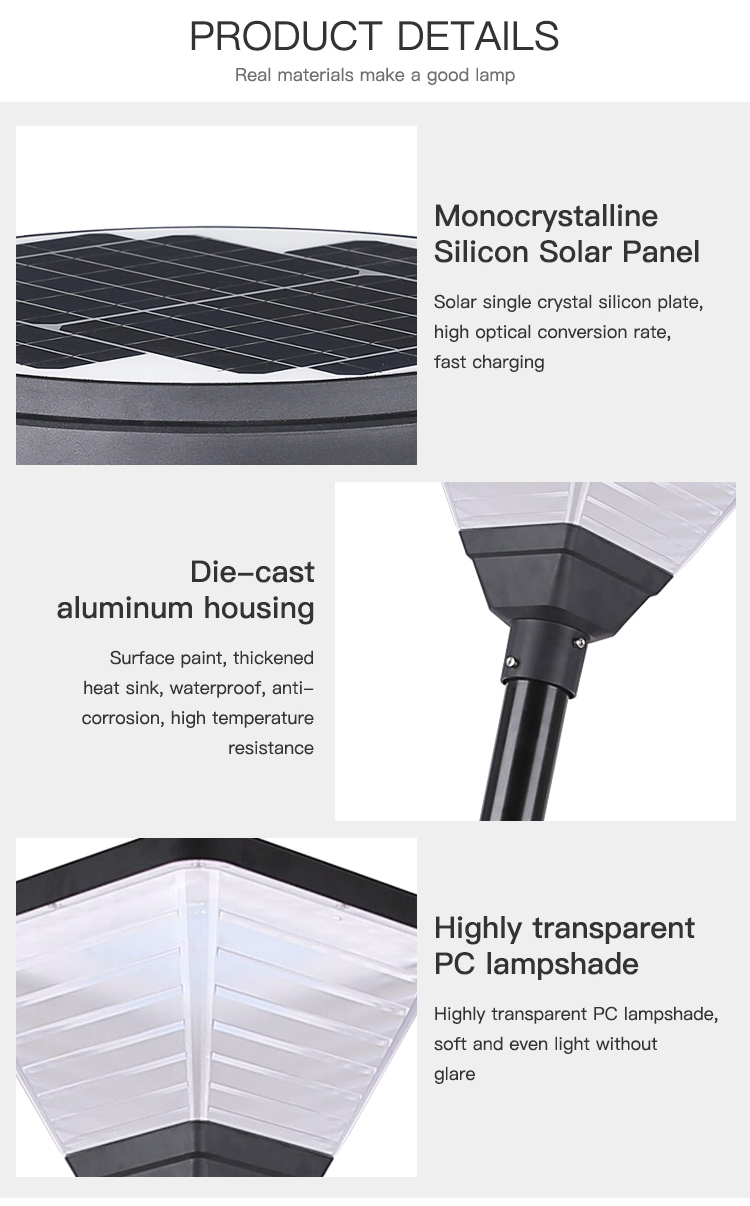 IP65 Modern All In One Integrated Solar Street Light With Monocrystalline Silicon Panel