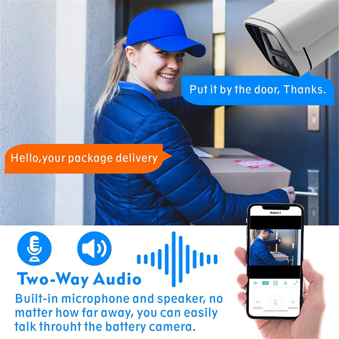Wireless Smart 3MP Outdoor Wi-Fi AI Alarm Camera(US-OW30)