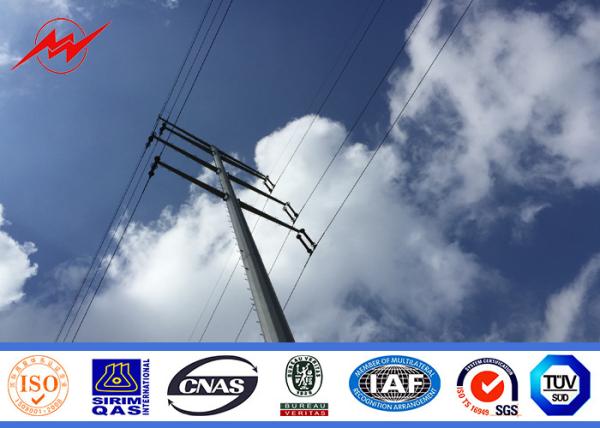 High Voltage Metal Utility Poles / Steel Transmission Poles For Electricity