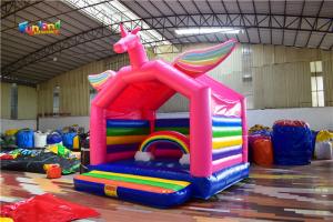 China Kids PVC Inflatable Rainbow 3.5m Unicorn Bounce House Rental wholesale