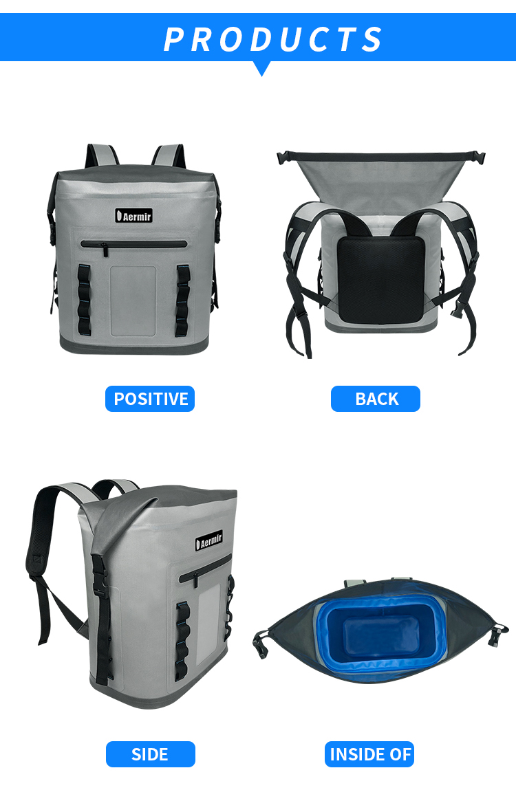 Non Woven Cooler Bag Backpack Light Gray Color For Outdoor Picnic