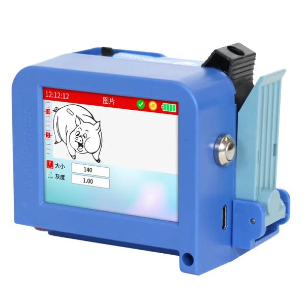 Blue Full Screen 2.4 Inches Inkjet Printer Small Handheld Mini Automatic Food