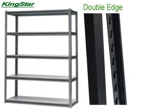 China Double Edge Boltless Shelving Unit , Boltless Steel Shelving With Plastic Protection Feet wholesale