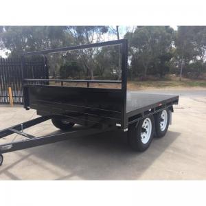 China Heavy Duty 14 x 7 Tray Top Trailer , Flat Utility Trailer With Full Length Side Tie Rails wholesale