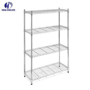 China Storage Shelf Metal Wire Shelving Unit With Wheels Chrome Plated 36 X 24 X 72 wholesale
