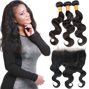 China Thick 360 Lace Frontal Closure , Lace Front Closure Human Hair Non - Remy Hair wholesale