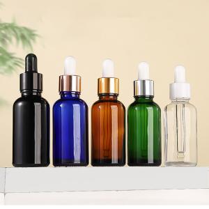 China Hair Oil Glass Cosmetic Containers Rose Gold Dropper Bottle Transparent OEM wholesale