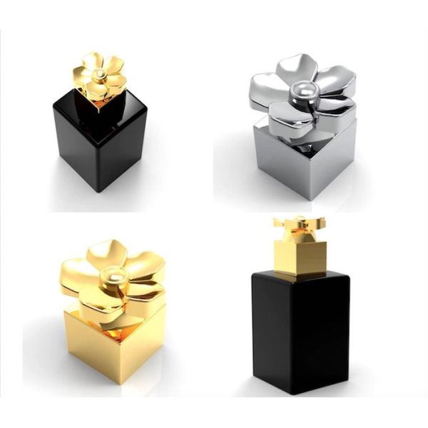 Modern Fashion Luxury Silver Electronic Plating Metal Die Casting Zinc Alloy Perfume Bottle Caps With Laser Engraving Logo