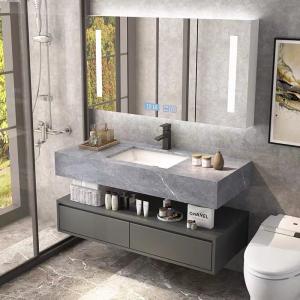 China Solid Wood Bathroom Vanity Cabinets Furniture European Modern Minimalist With Single Sink wholesale
