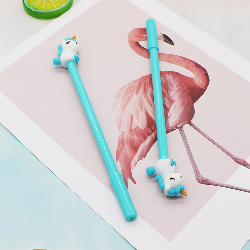 Assorted Color Cartoon Kawaii Horse PVC ABS Epoxy Gel Ink Pens for Yiwu Stationery