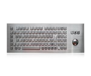China IP65 82 Keys Embedded Milk Proof Metal Kiosk Keyboard Optical Trackball For Outdoor wholesale