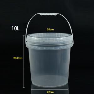 China 10L Portable Fishing PP Round Biodegradable Plastic Bucket Food Grade with Cover Seal wholesale
