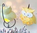 Ceramic Creative Gifts Owl Candle Holder for Home Decoration