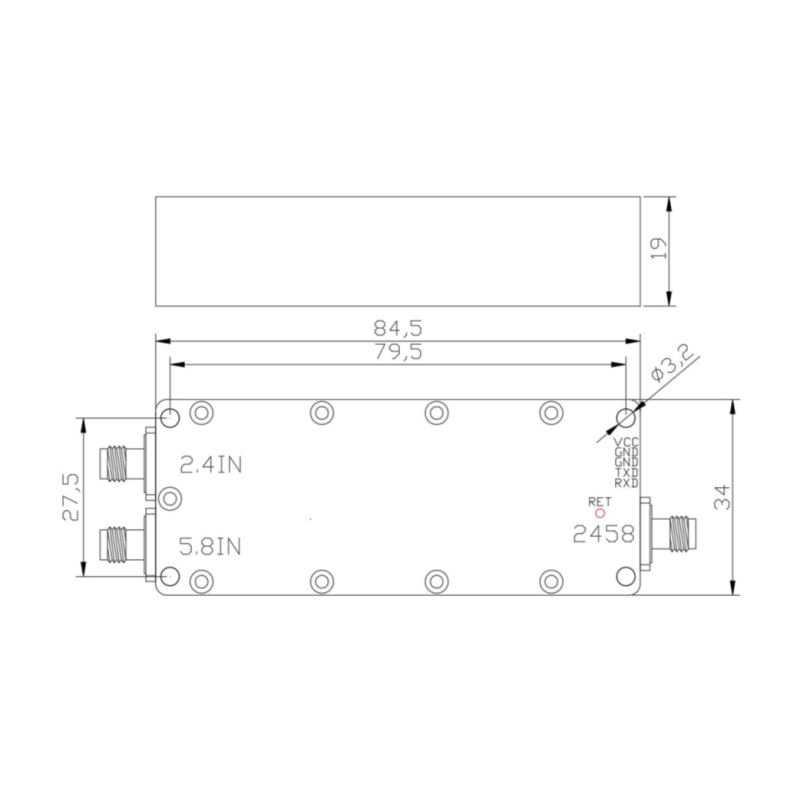 DJI Drone Remote ID Decoder Module 15km Range 5-36V Power