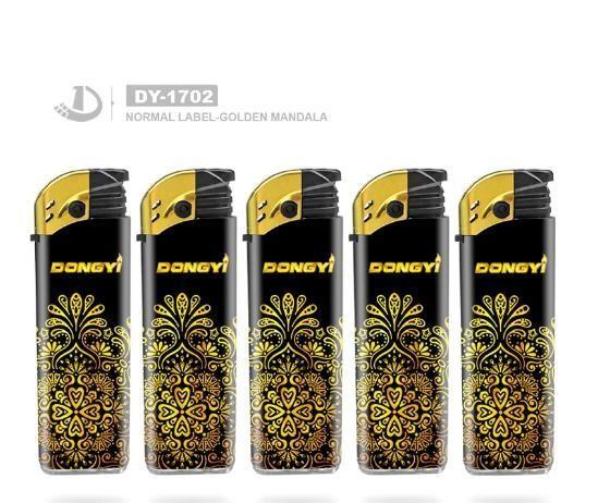 Customized Label Golden Mandala Fashion Cigarette Electronic Lighter for Kitchen