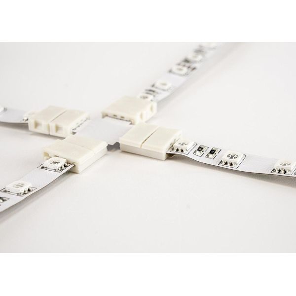 Gapless Angle LED Strip Connector 4 Pins + Shape 10 Mm Width Flexible
