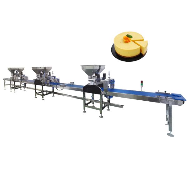 8KW Round Mousse Cake Production Line Cream Automatic Filling Machine For Large