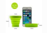 100% Silicone Travel Cup , Retractable Silicone Collapsible Cup With Customized
