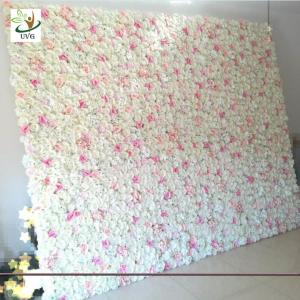 China UVG wedding planner party flower arrangements in silk rose flower wall for backdrop decoration CHR1138 wholesale