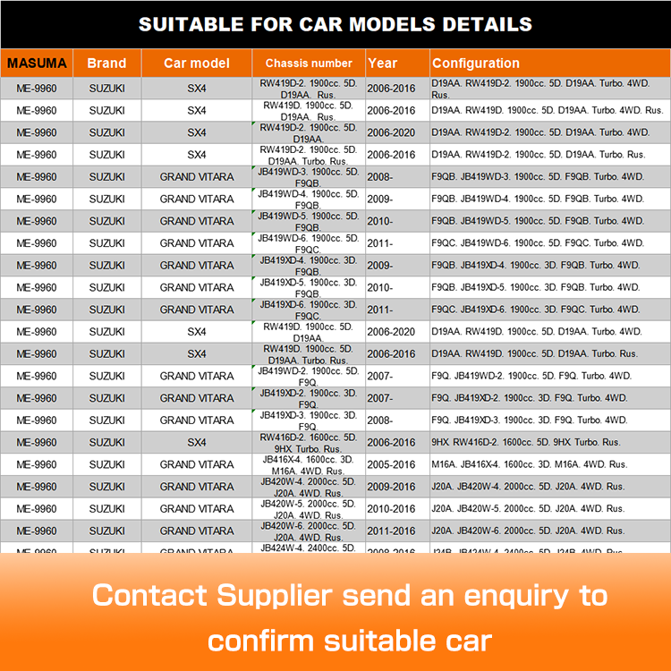 ME-9960 MASUMA Tie Rod End 48810-65J00 48810-79J01 for SUZUKI ESCUDO Easy Installation