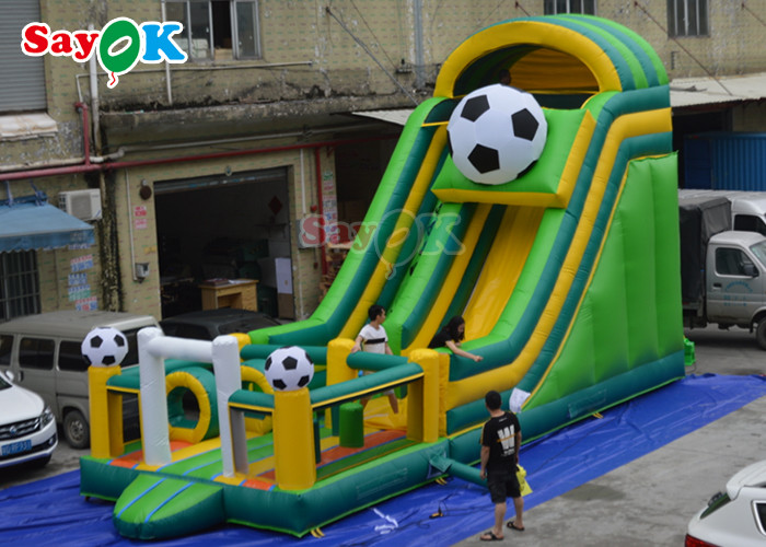 Inflatable Slippery Slide Football Theme Kids Tarpaulin Inflatable Bounce House Slide Jumping Castle