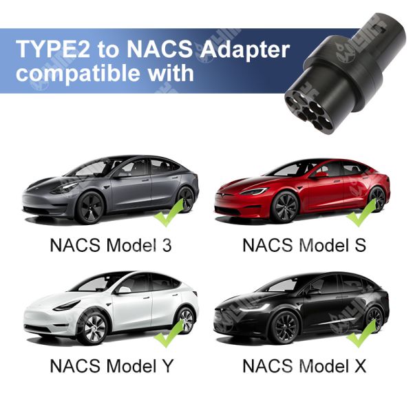Olink Ev Charging Type 2 to Tesla Electric Car Charging Adapter Type 2 DC Ev Connector Adapter for Tesla