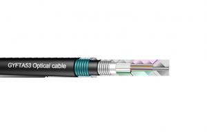 China GYFTA53 Fiber Optic Network Cable 250μM Fibers For Duct / Aerial , PE Black Sheath wholesale