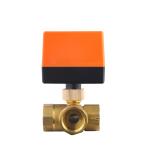 Three-Way Structure Brass Electric Ball Valve for Central Air Conditioning Fan