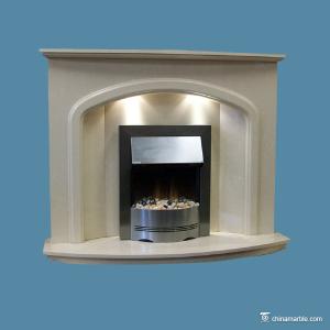China White Marble Fireplace Surround , Marble Tile Fireplace Facing Anti - Scratch wholesale