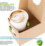 2 Cup Disposable Drink Carrier With Handle (25 Count) - Kraft Paperboard Cup