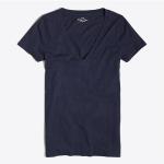 Summer Women's V - Neck Cotton Casual T Shirts , Jersey Knit Ladies Short Tops