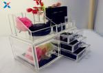 Eco Friendly Acrylic Makeup Organiser With Drawers Display Storage Box