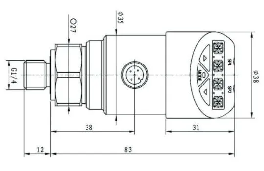 4-20mA with two PNP Digital Pressure Switch Pressure Transmitter