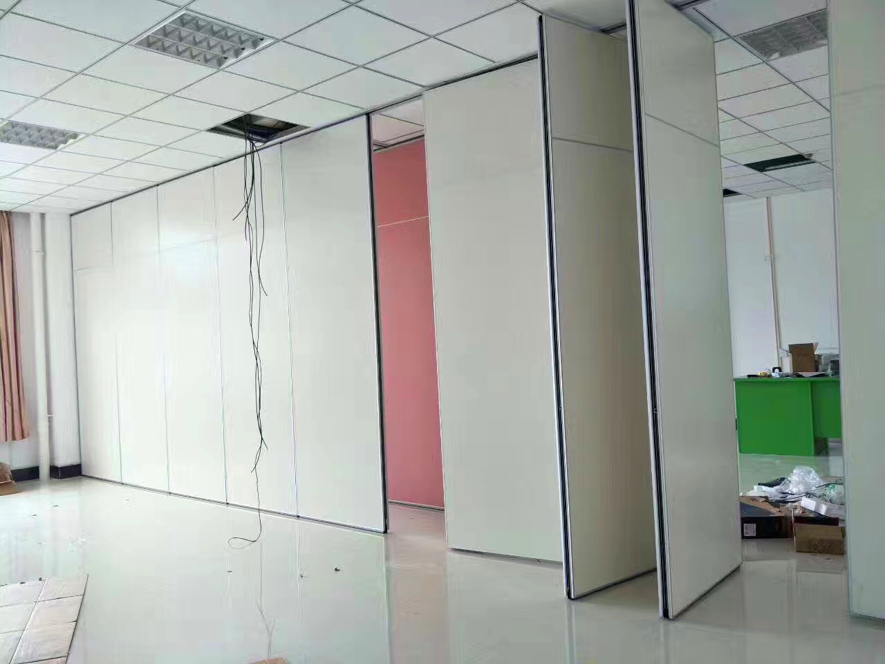 Acoustic Movable Partition Walls , Hanging System Restaurant Room Dividers