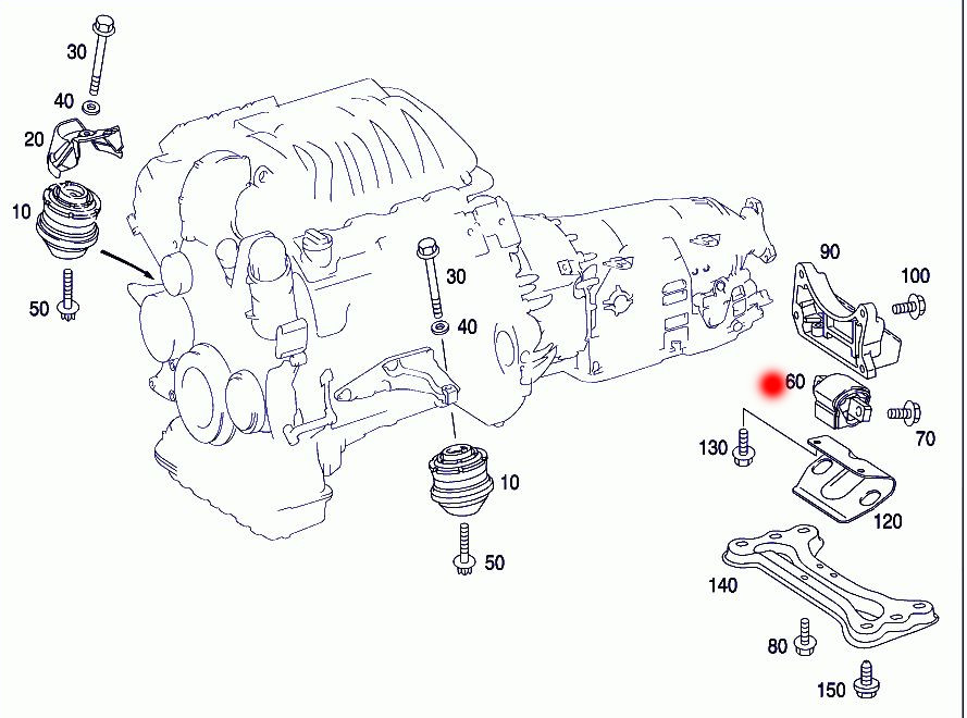 2122400418 2122400918 Transmission Mount For MERCEDES BENZ W202 W204