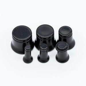 China Acrylic Single Flared Ear Stretcher Plugs Multiple Size With Black Leather Hoops wholesale